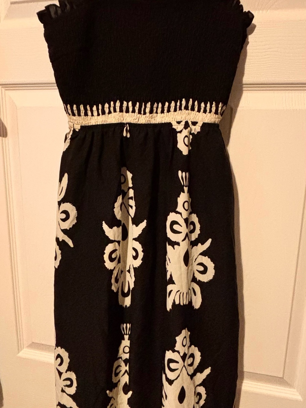 Pretty Garden Black and White Strapless Maxi Dress